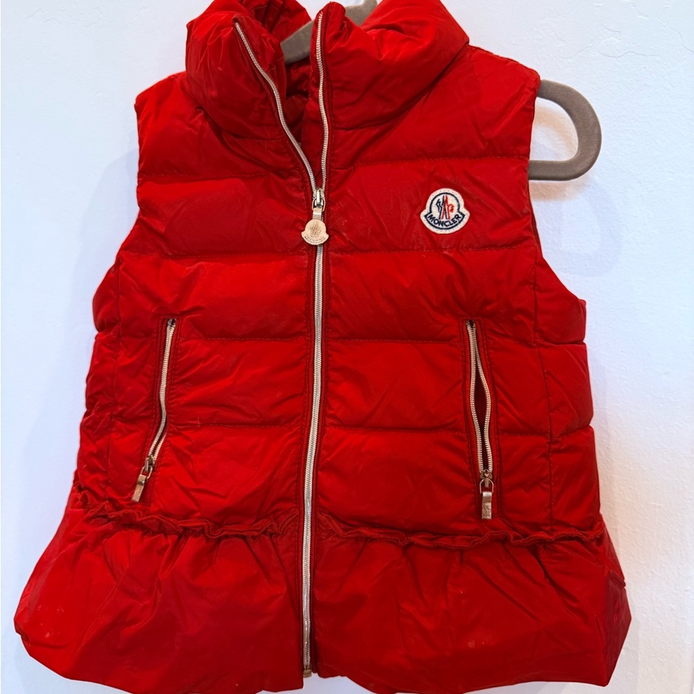 Authentic Moncler Kids Bright Red Quilted Vest